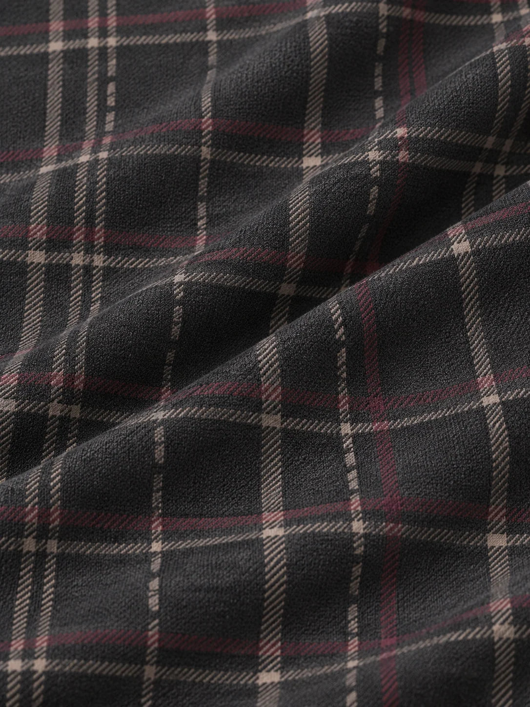 Anthrazitfarbener Heritage-Pullover mit Karomuster und kurzem Reißverschluss