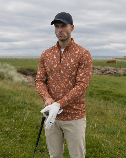 Desert Moon Southwest-Pullover mit kurzem Reißverschluss
