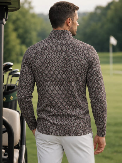 Modern Geo Performance Golf Quarter-Zip Pullover