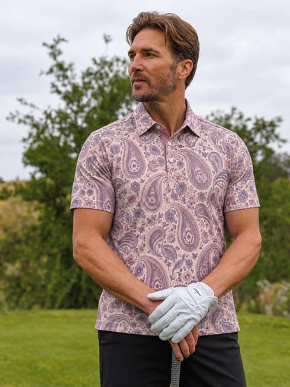 Blush Paisley Golf-Poloshirt