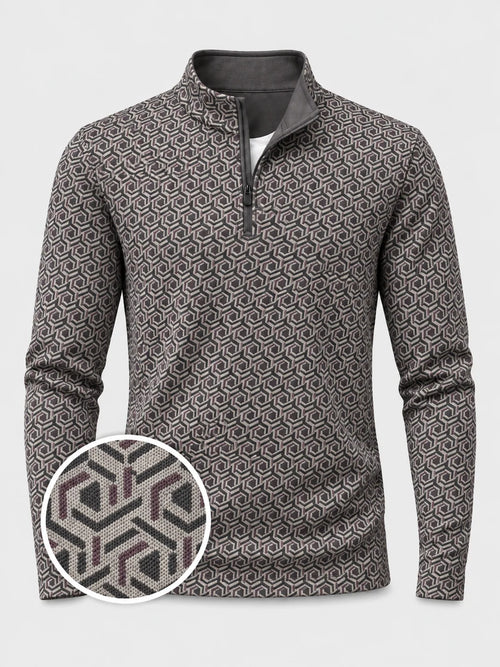 Modern Geo Performance Golf Quarter-Zip Pullover
