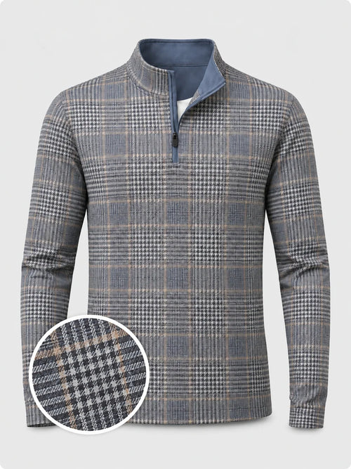 Ashford Plaid Golf Quarter-Zip-Pullover