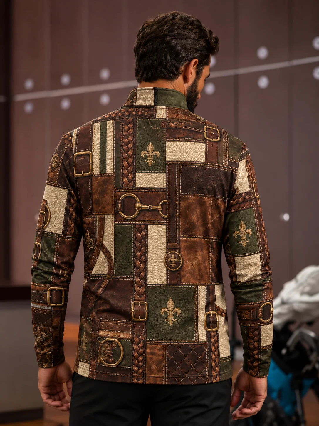 Heritage-Quarter-Zip-Pullover mit Reitsportmotiven aus Performance-Material