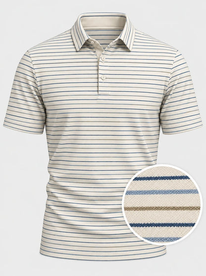 Seaside Pinstripe Performance-Golfpoloshirt