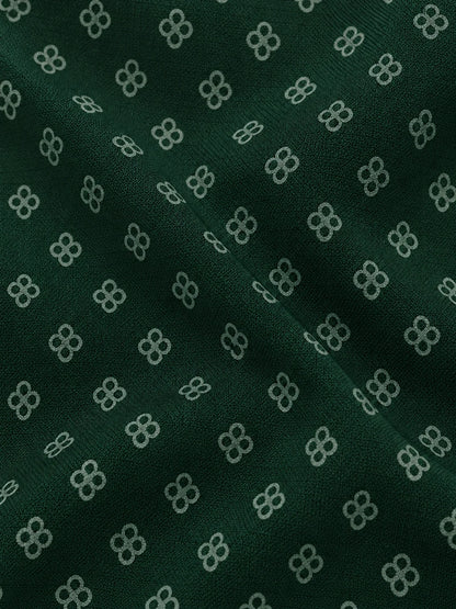 Golfpullover mit Kleeblatt-Muster in Waldgrün, Funktionsmaterial und Viertelreißverschluss