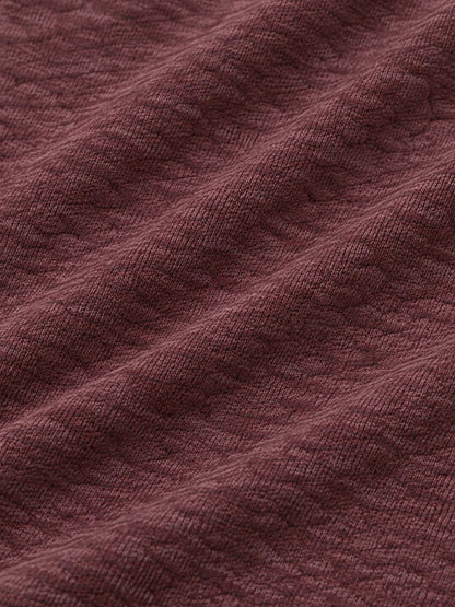 Weinroter Golf-Pullover in Melange-Optik mit Viertelreißverschluss