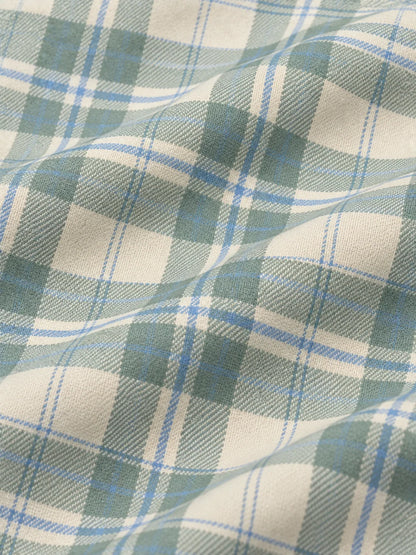 Sagegrünes Performance-Golf-Poloshirt mit Karomuster