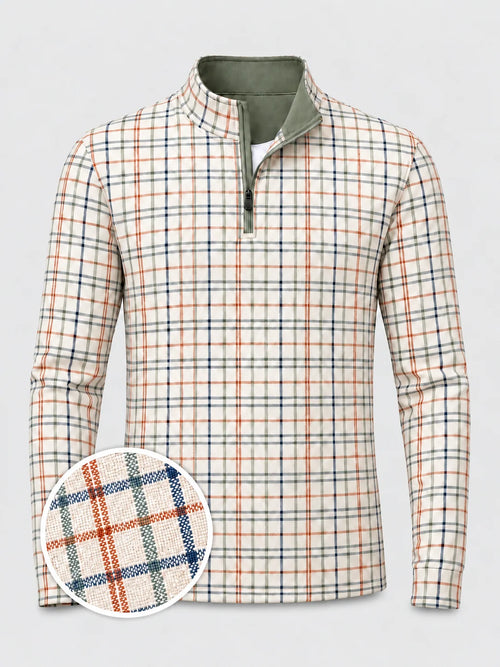 Harbor Check Golf Quarter-Zip-Pullover