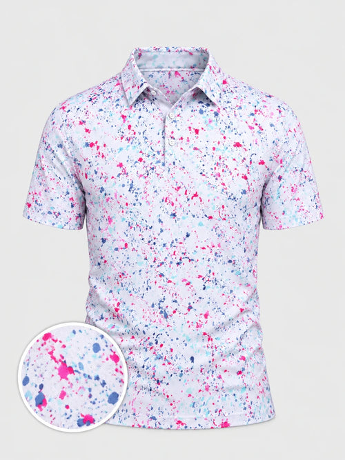 Paint Splash Performance-Golf-Poloshirt