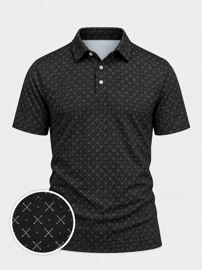 Black Crossed Clubs Performance-Golf-Poloshirt