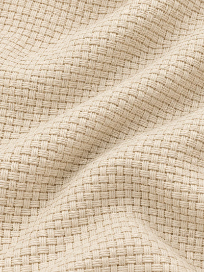 Golfpullover mit Korbgeflechtstruktur in Elfenbein, Funktionsmaterial und Viertelreißverschluss