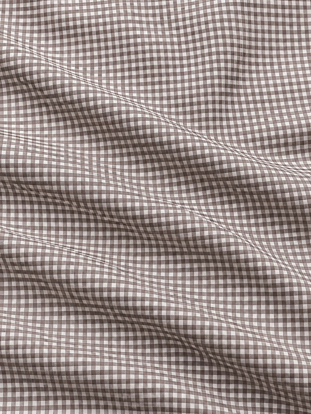 Golf-Pullover in Taupe mit Vichy-K Karomuster und kurzem Reißverschluss