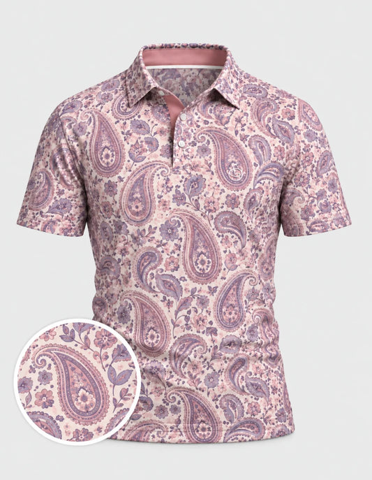 Blush Paisley Golf-Poloshirt